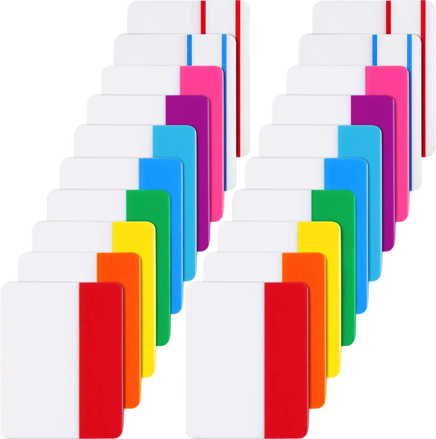 

400 Pcs 2" Sticky Index Tabs, Writable & Repositionable, 10 Neon Colors, 20 Sets, for Bookmarks & File Classification