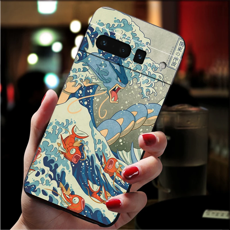 

Phone Case For Google Pixel 10 9 Pro XL 9A 8 7 6 Pro Pixel 8A 7A 6A Pixel 8 7 6 5 Wave Art Japanese