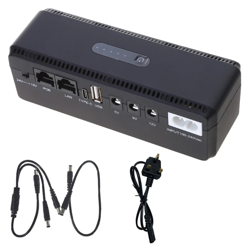 UPS Battery Backup 10400mAh 5V 9V 12V 2A 15V 24V Uninterruptible Power Supply