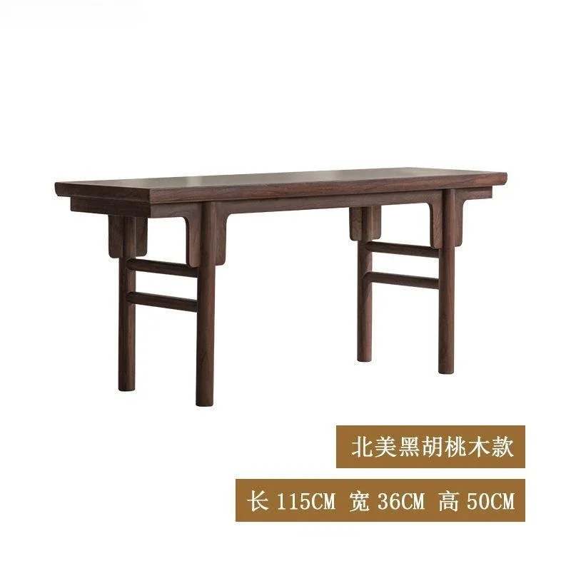 New Chinese black walnut short strip case modern simple light luxury bay window table zen