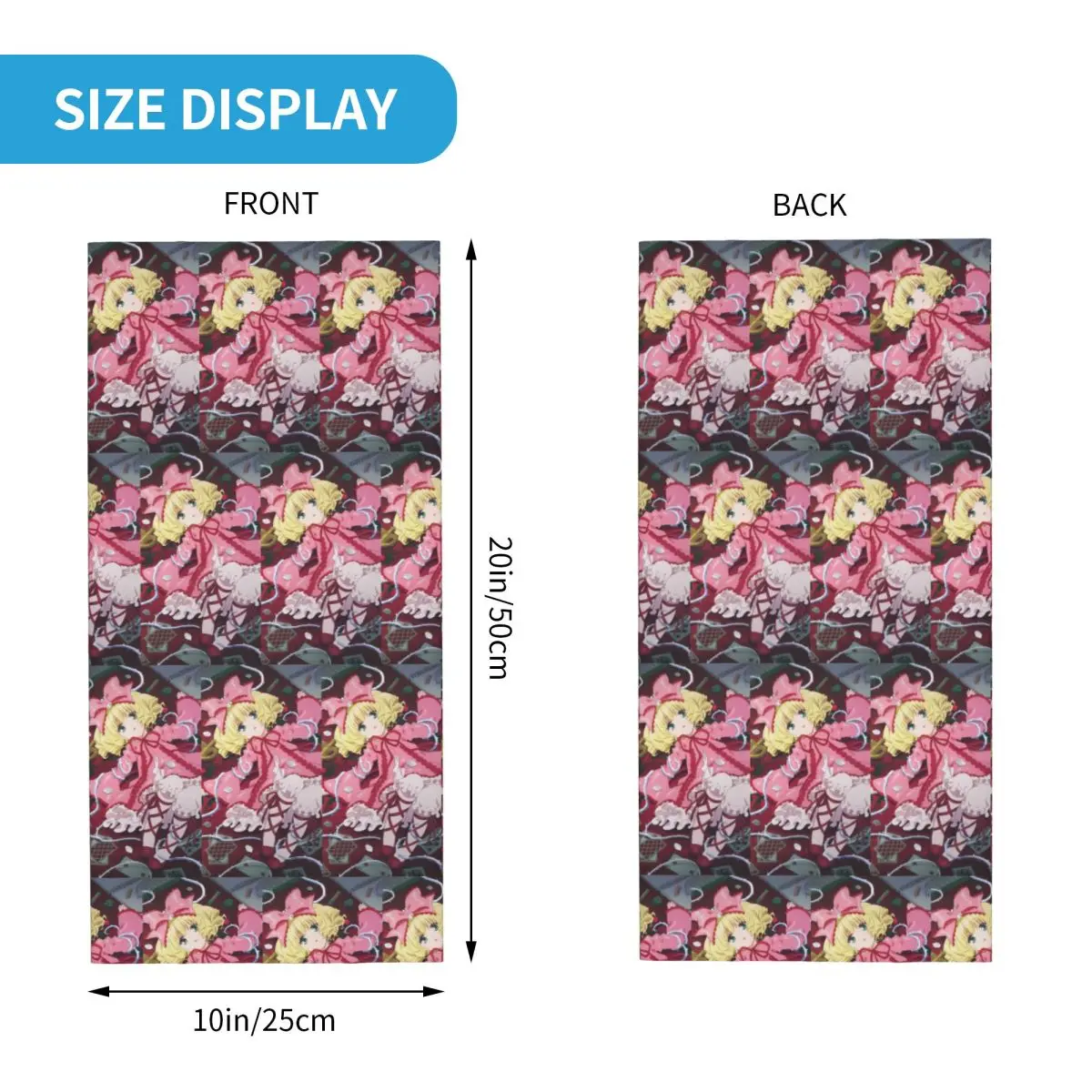 Romantic Anime Rozen Maiden Wantage  Bandana Neck Cover Printed Wrap Mask Scarf Multifunction Face Mask Hiking Fishing