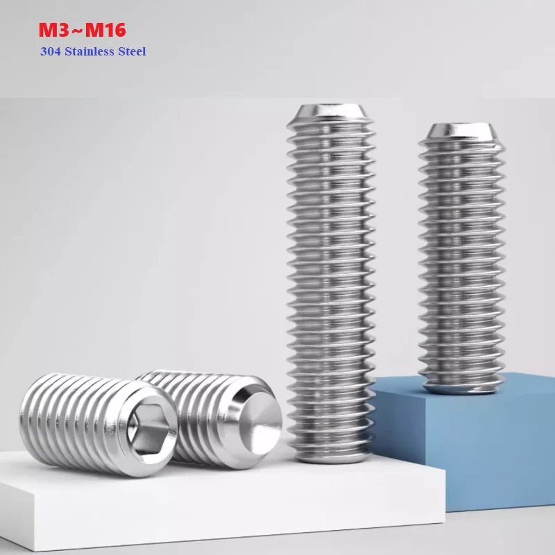 

DIN916 Grub Screw Headless Hex Hexagon Socket Allen Cup Point Set Screws 304 Stainless Steel M3 M4 M5 M6 M8 M10 M12 M14 M16