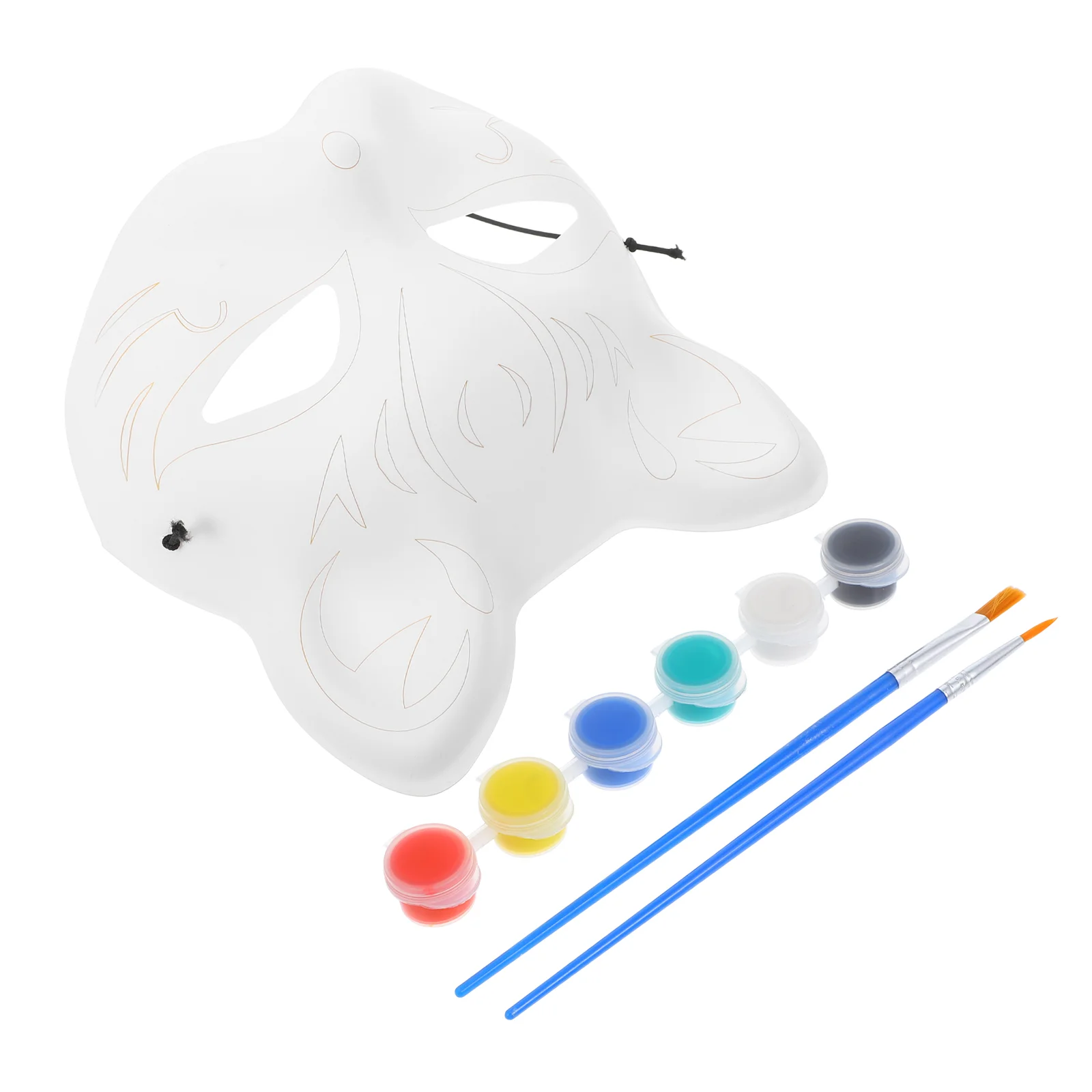 

Hand Painted Mask Cat Masks to Halloween DIY Painting Blank Plastic Bridegroom Simulation White