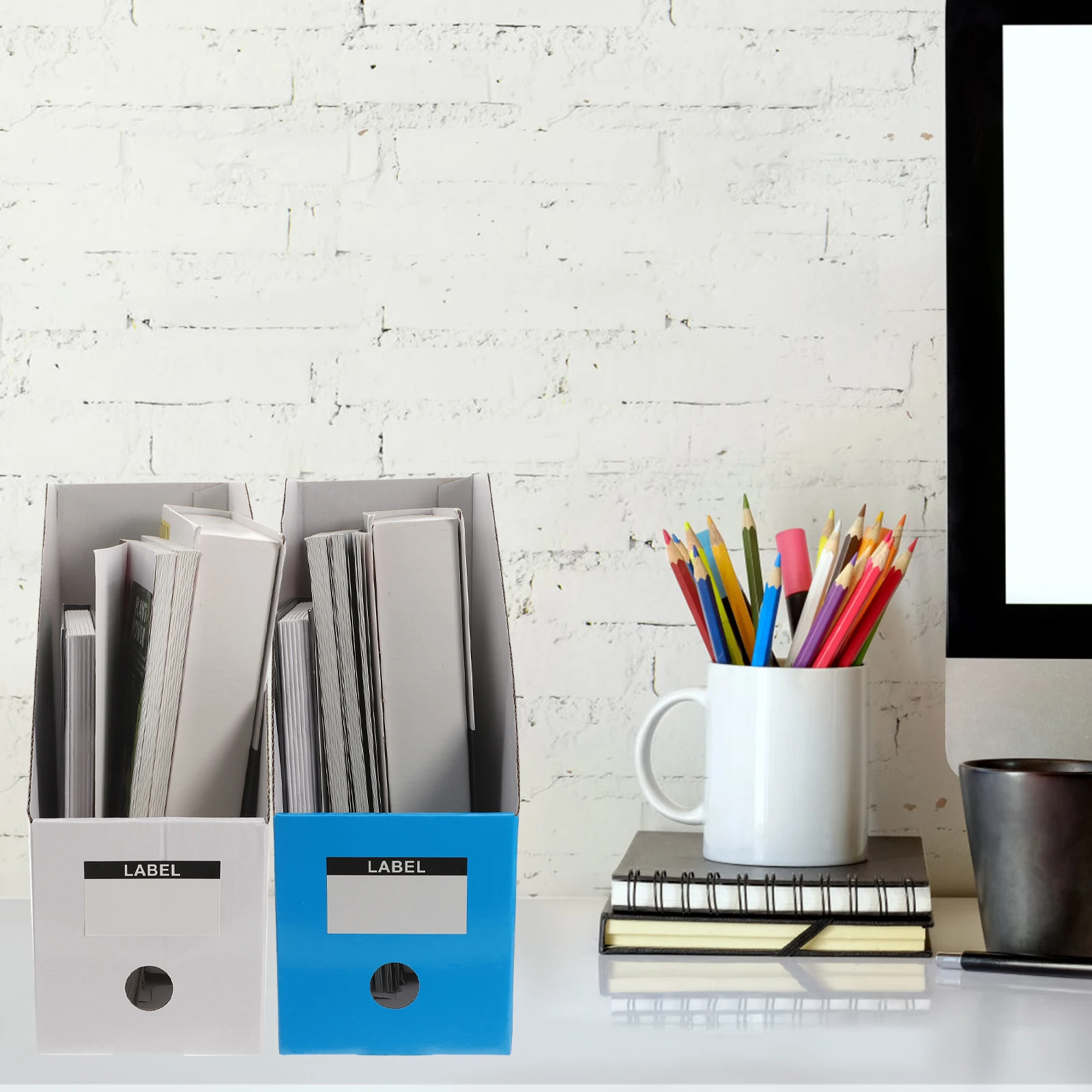

3 Pcs File Storage Box Document ganizer Rack Desktop Cabinet Paper Folder Holder for Office Supplies Magazine Books
