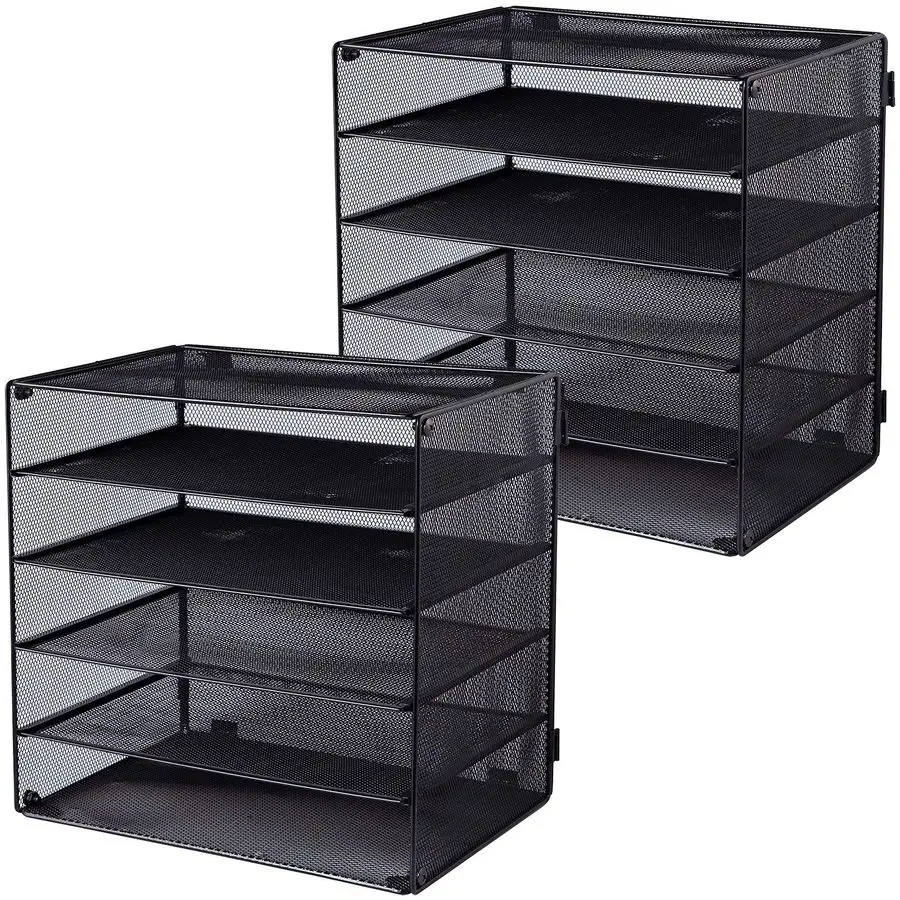 

5 Slot Mesh Paper Sorter Desk Organizer Letter Tray Mail Folder Holder Desktop Storage Rack