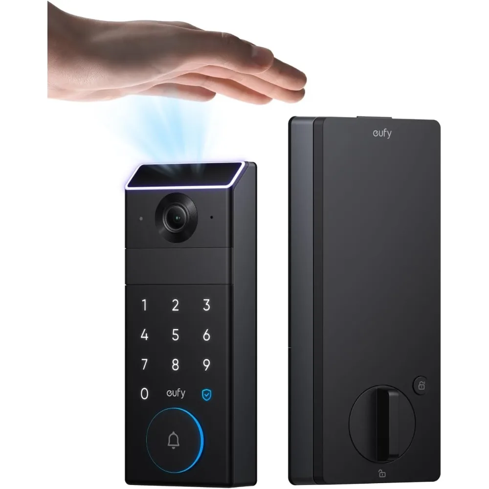 eufy FamiLock S3 Smart Lock With Palm Vein Recognition - Keyless Entry Door Lock for Front Door, 3-in-1 Wi-Fi Keypad Deadbolt+ 2
