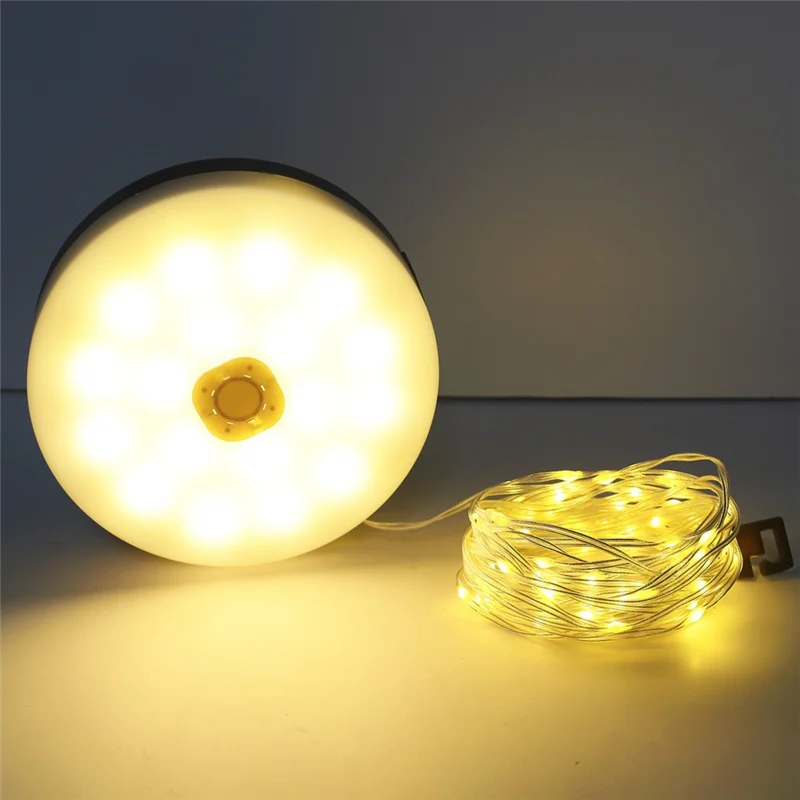 

ELOS-LED Rechargeable Camping Light,10 Meter Recyclable Rolling String Light Waterproof,Tent Decor Atmosphere Light