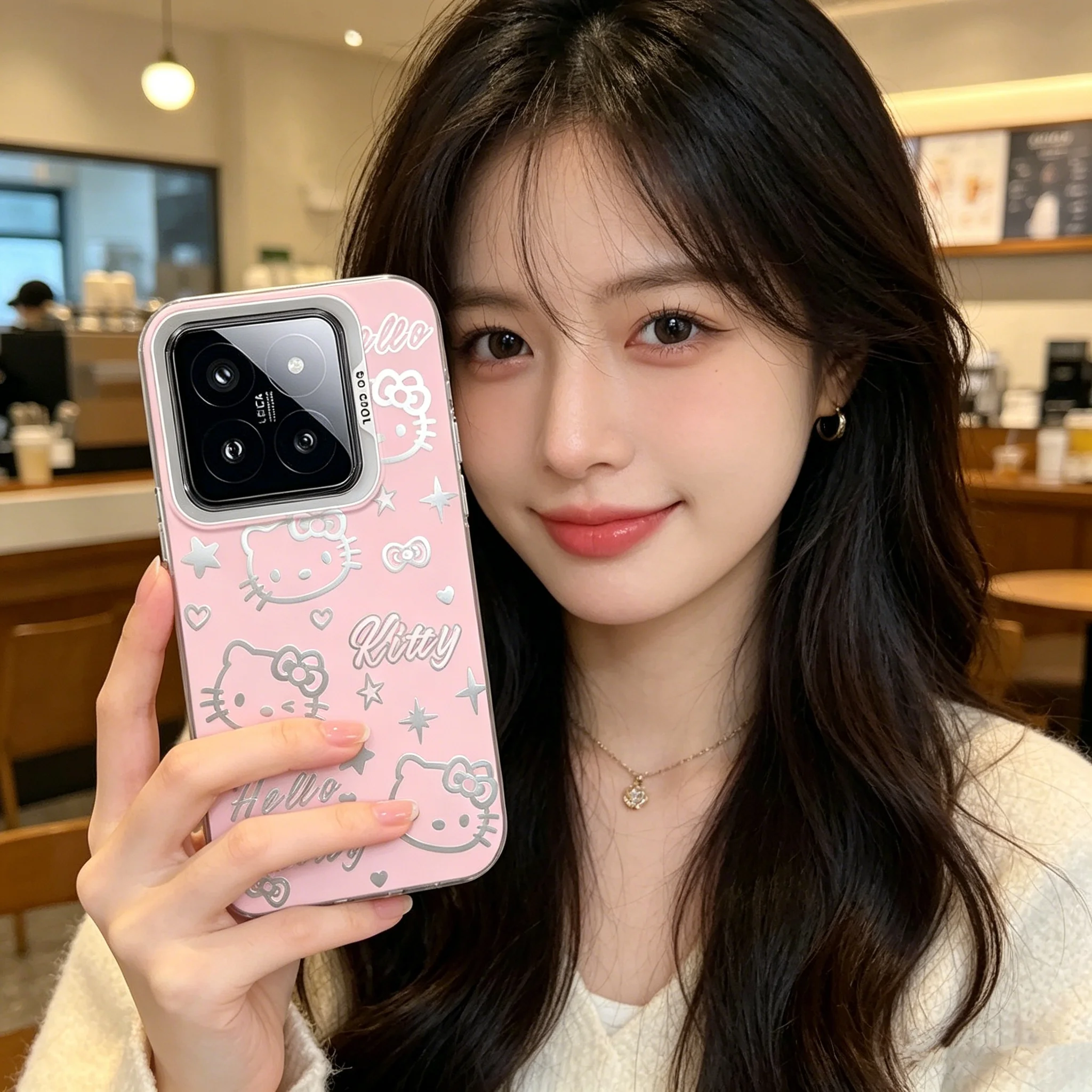 Sweet Sanrio HelloKitty Phone Case For Xiaomi Redmi Note 14 Pro 14 Pro 14C Note 13 12 11 10 Pro 5G  IMD Shockproof Back PC Cover