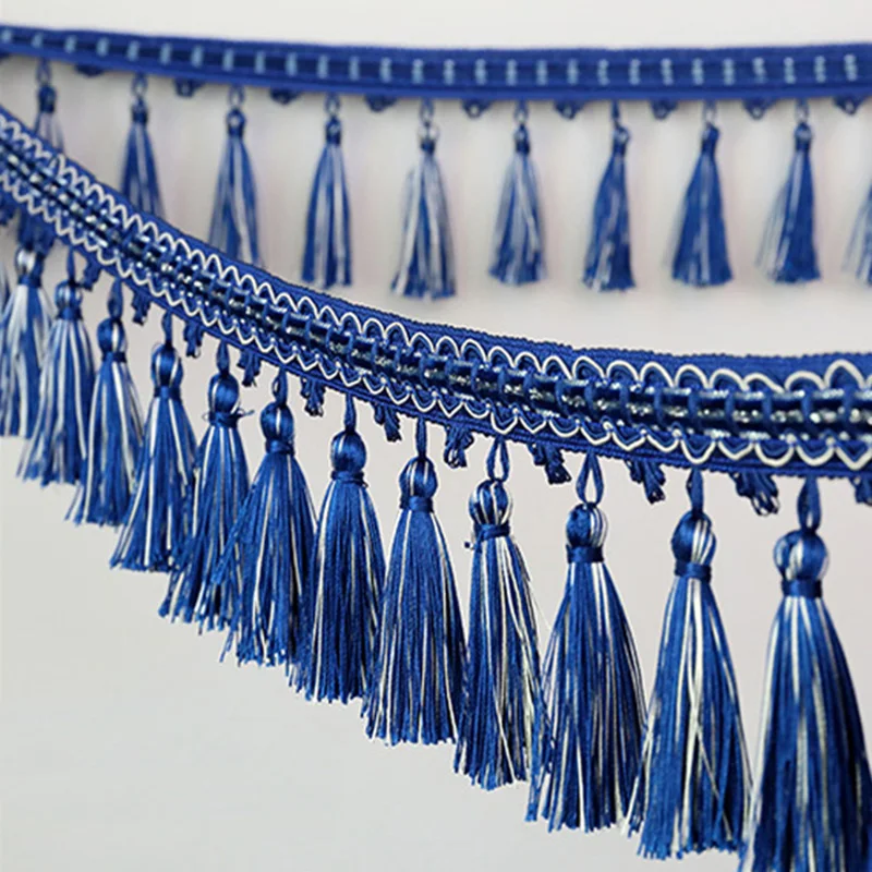 2M Curtain Sofa Lace Ribbon Tassel Fringe Trim DIY Beads Drapery Sewing Curtain Decoration Accessories