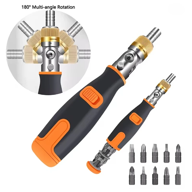 Ratchet Screwdriver Set 10 In 1 Multi-Angle Screwdriver Professional Portable Hardware Hand Tools  Ratchet Screwdriver