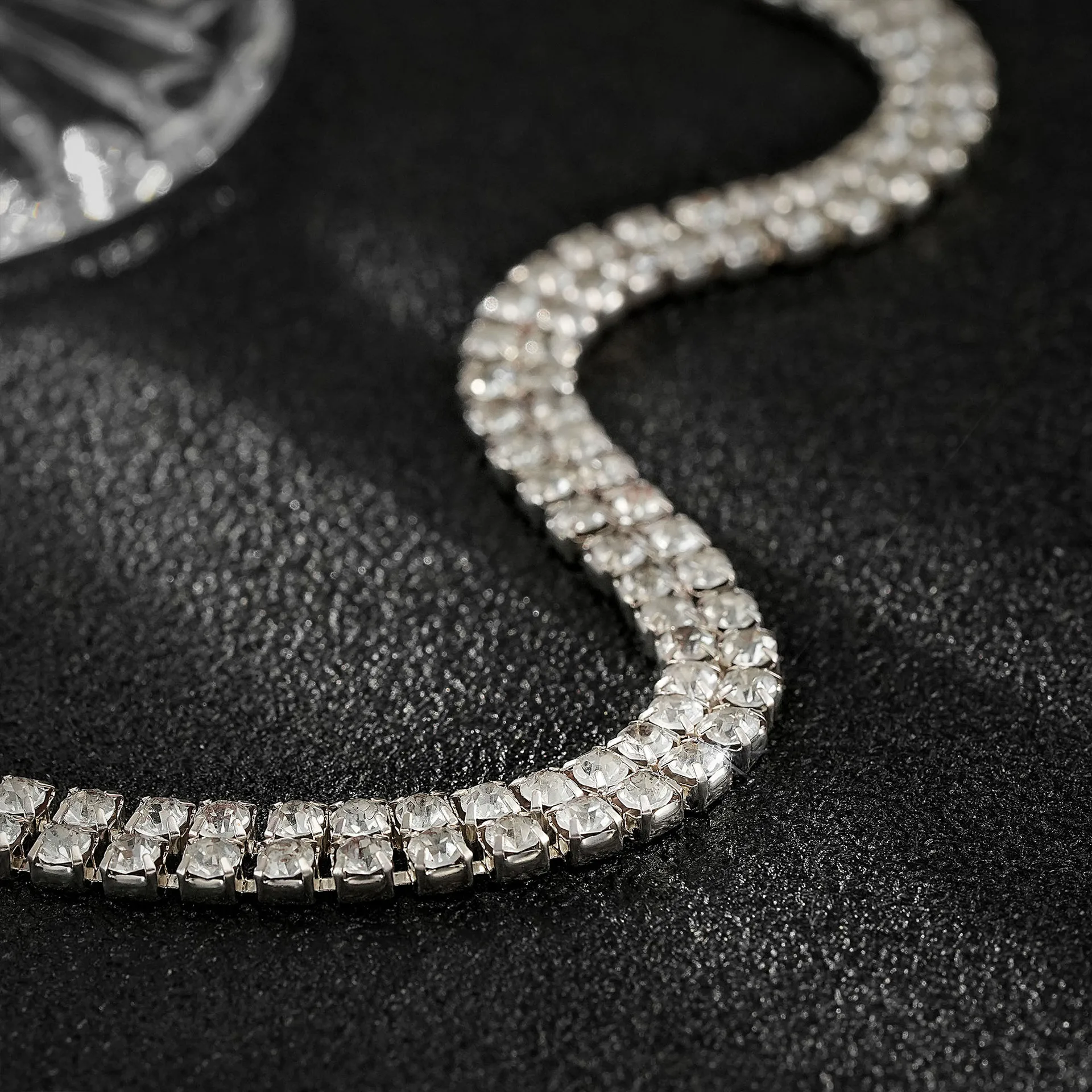 متعدد الطبقات الفاخرة حجر الراين سلسلة قلادة للنساء فتاة الاتجاه الزركون المختنق طوق الرقبة العروس مجوهرات الذكرى حزب هدية #3