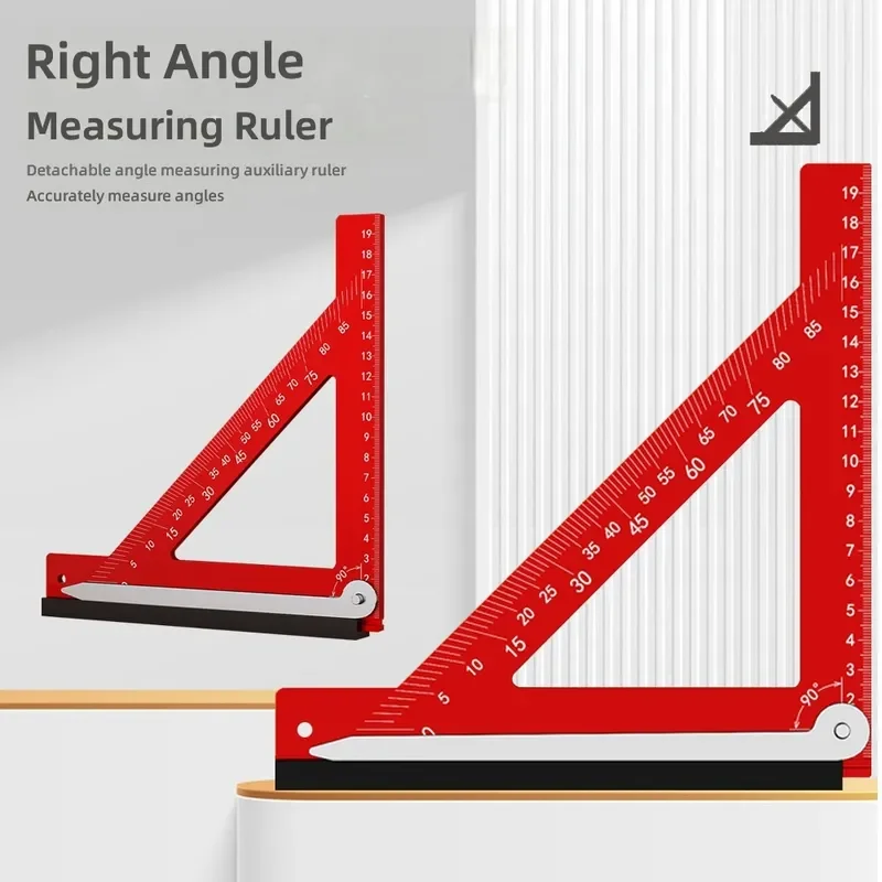 Aluminum Alloy Horizontal Angle Ruler 90 Degree Measuring Triangle Multifunctional Woodworking Tool Precision Square Gauge