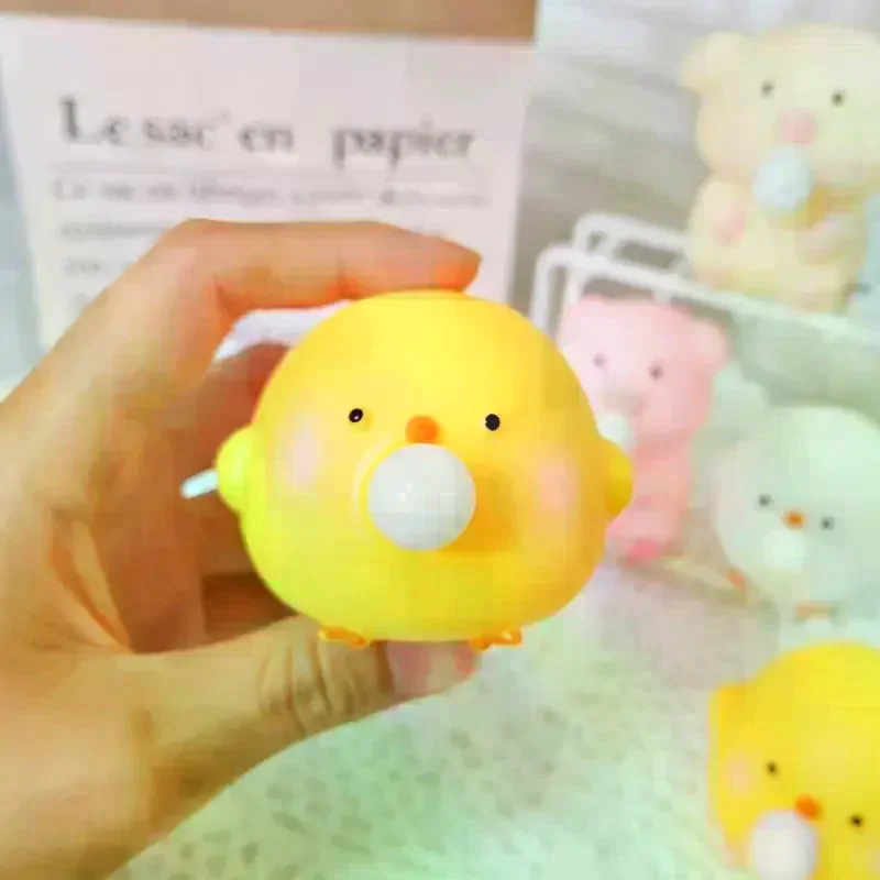 Cute Blow Bubble Chick  Fidget Toys Decompression Sensory Stress Relief Squeeze Toy For Adults Kids Party Favors