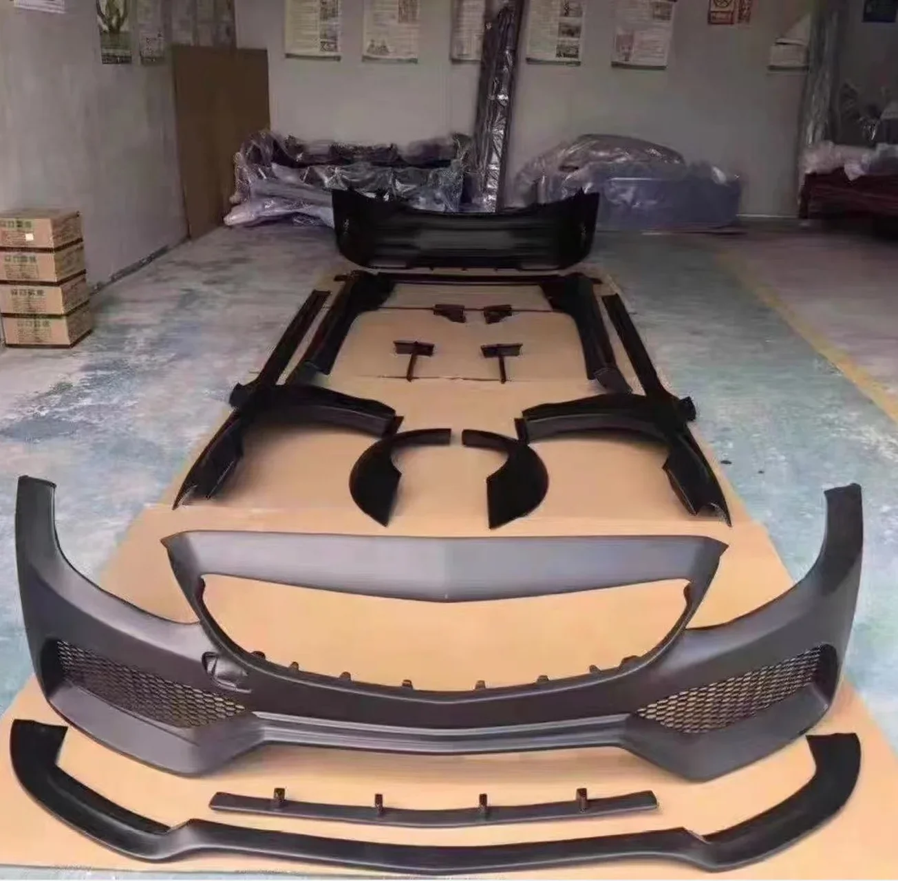 High Quality Body Kits for Mercedes benz W205 C63 C63s  Body Kit Upgraded PD Style Carbon/ FRP Wide Body Kit view 5