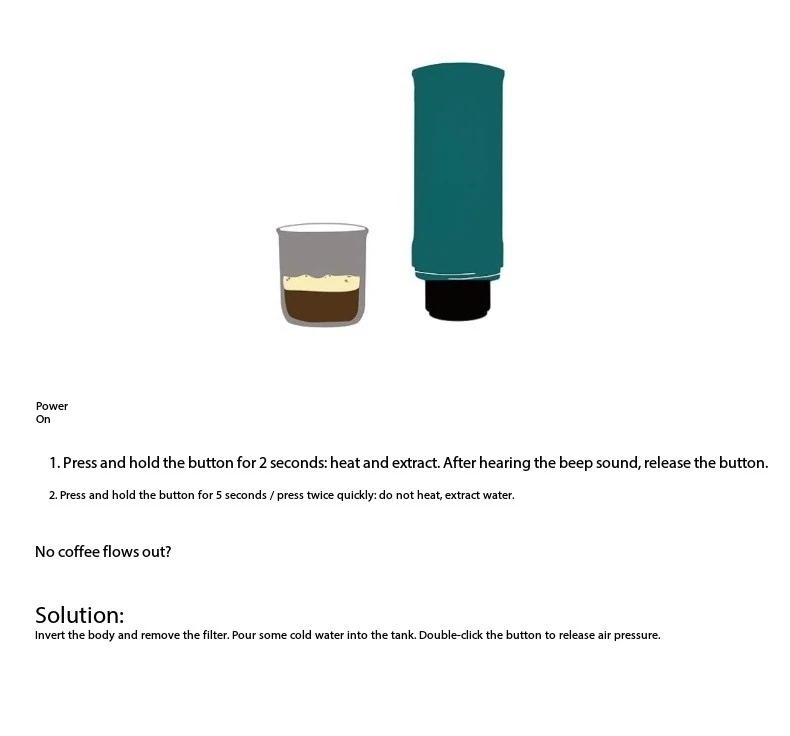 Portable Handheld Coffee Machine Heated Camping Hiking Automatic Car Small Gift Capsule Ultra Light