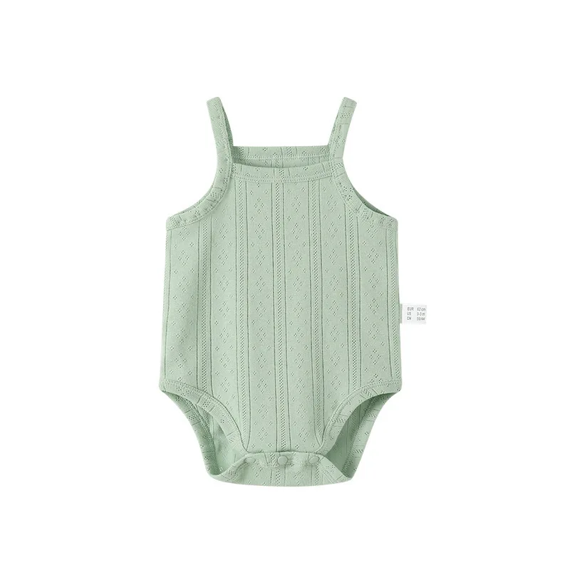 Summer Soft Clothing Newborn Baby Girl Solid Baby Onesie sleeveless Knitted Vest Clothes Baby Cotton Vest Baby Bodysuits