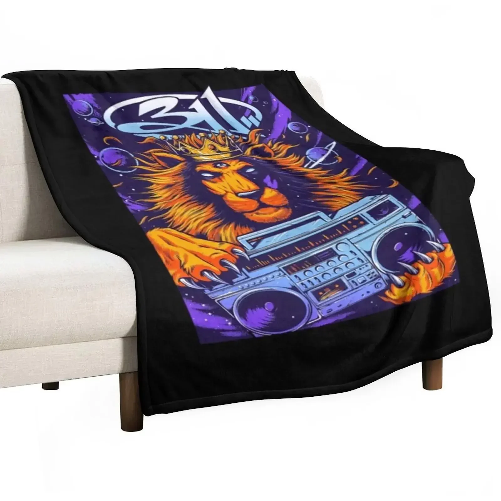 

311 lion radio Throw Blanket bed plaid Thins Blankets