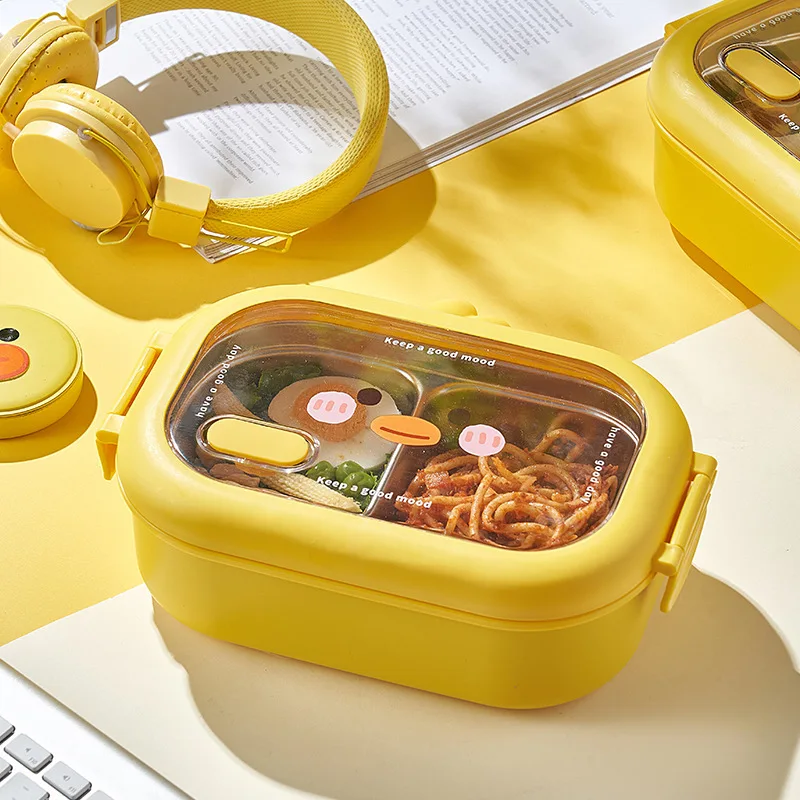 Scatola per il pranzo isolata in acciaio inossidabile scatola per il pranzo portatile per studenti Bento Box portatile con ciotola per zuppa divisa