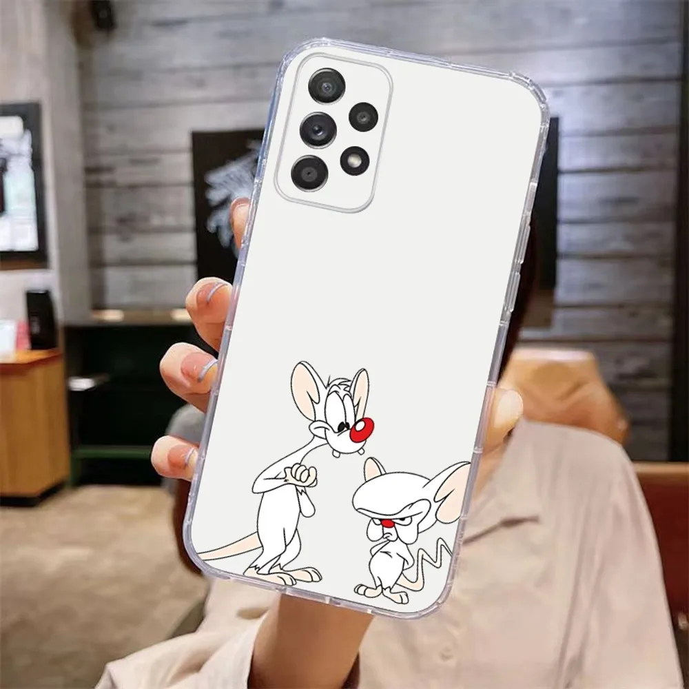 P-Pinky and the B-Brain Phone Case For Samsung Galaxy A71,70,52,51,40,31,A50,30S,21S,Note20ultra Transparent Cover