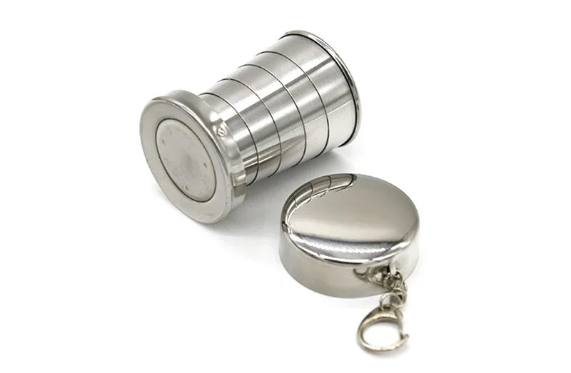 Stainless Steel Folding Retractable Cup Folding Cup Traveling Outdoor Camping Hiking Mug Portable Collapsible Cup Bottel