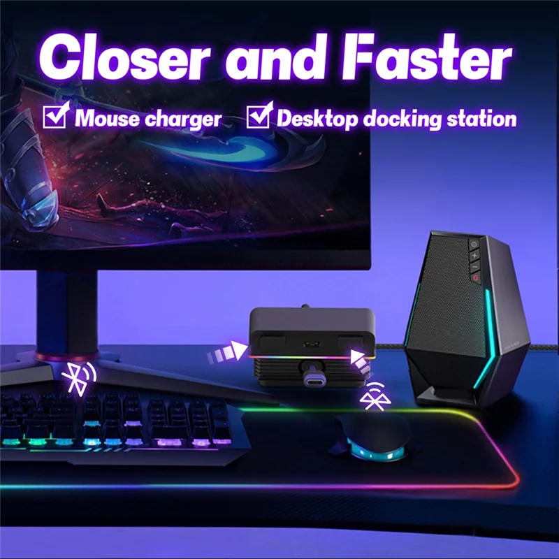 

AT93-RGB Mouse Magnetic Charge Dock For Logitech G PRO X SUPERLIGHT 2 MX Master 3S 3 Anywhere VGN VXE R1 Max AJAZZ AJ199