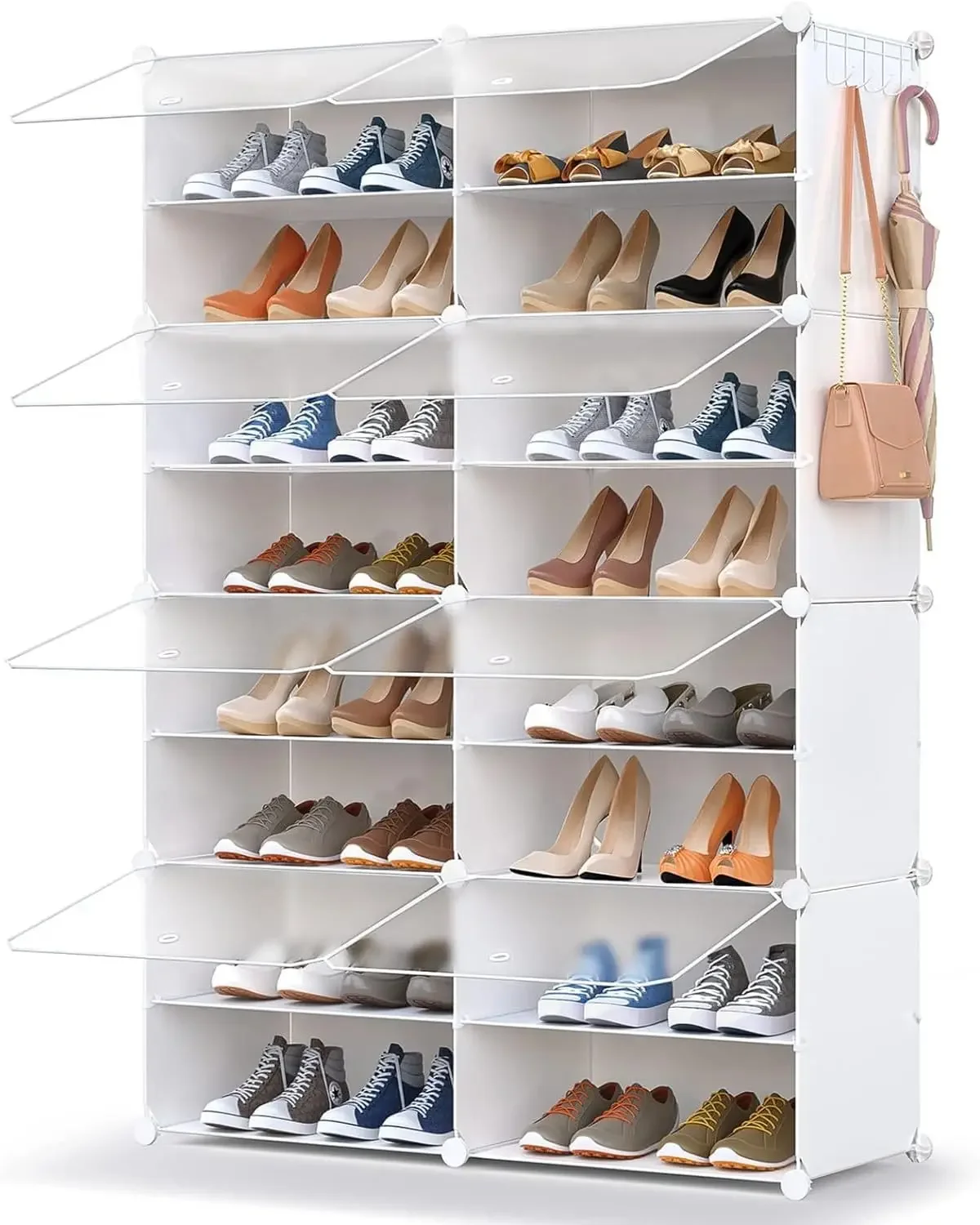 

Shoe Storage,32 Pairs Shoe Rack Organizer for Closet Cabinet with Door Shelves for Closet,Entryway,Hallway,Bedroom