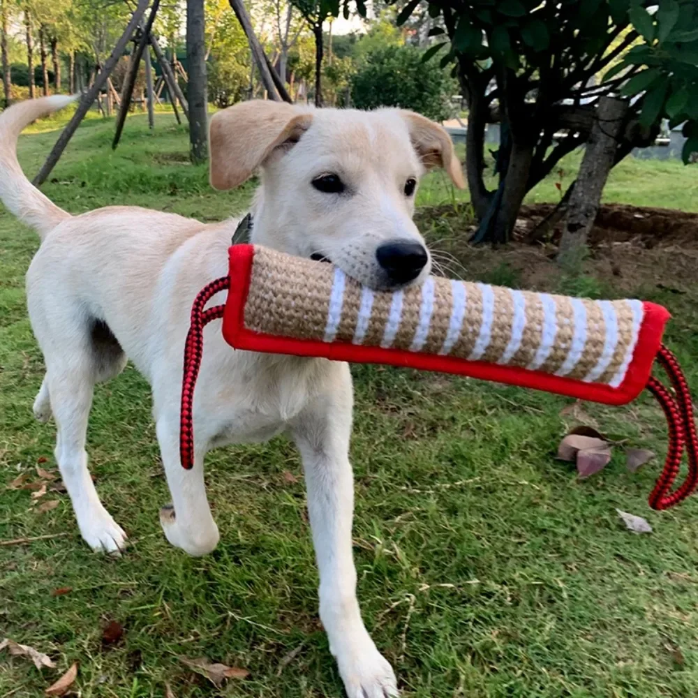 Durable Dog Training Tug of War Interactive Dogs Jute Bite Pillow Sleeve Chewing Toys for Malinois German Shepherd Pet Play Toys