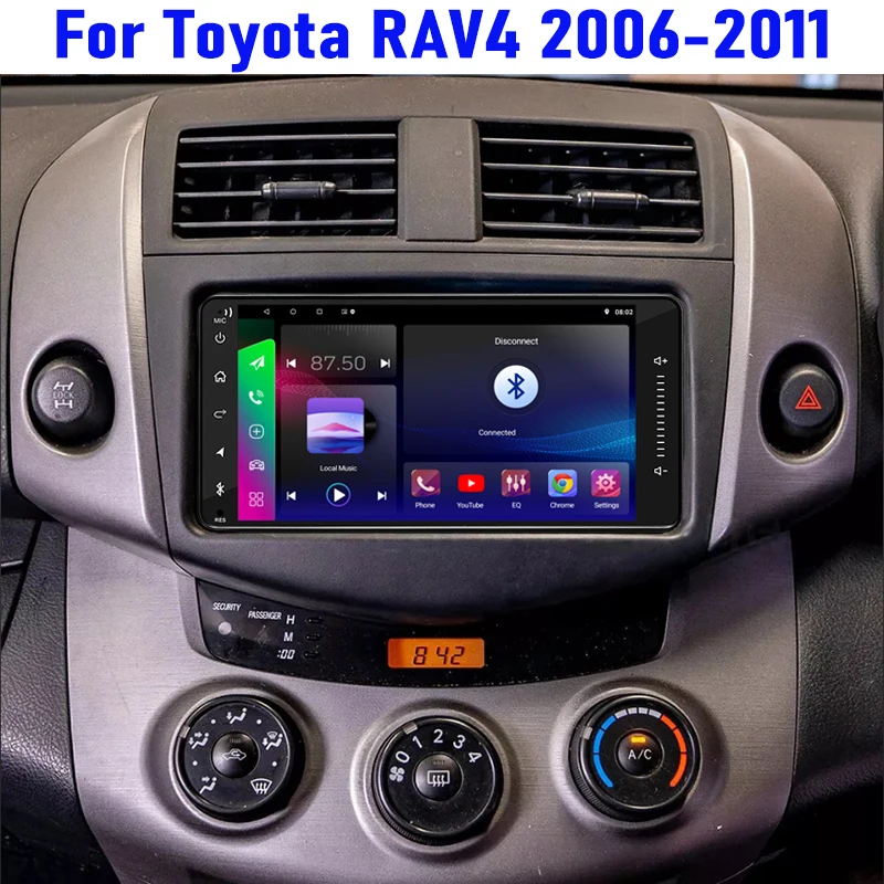 

7'' For Toyota RAV4 2006-2011 Car Head Unit Radio Stereo Radi CarPlay Android 13 Wireless Auto Reversing Image GPS Navi FM BT