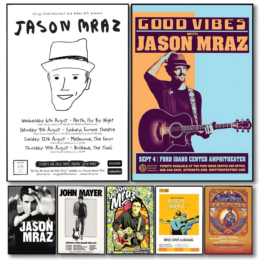 music Jason Mraz Poster Poster HD Printing Cozy Warm Style Home Decor Suitable for Living Room Bedroom Gift