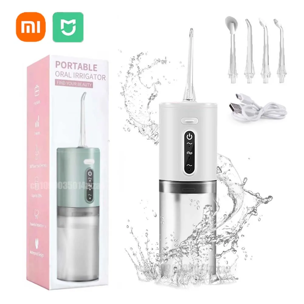 XIAOMI Electric Oral Irrigator Pulse USB Rechargeable Portable Oral Cleaner Multiple Modes Tooth Flosser Interchangeable Nozzles