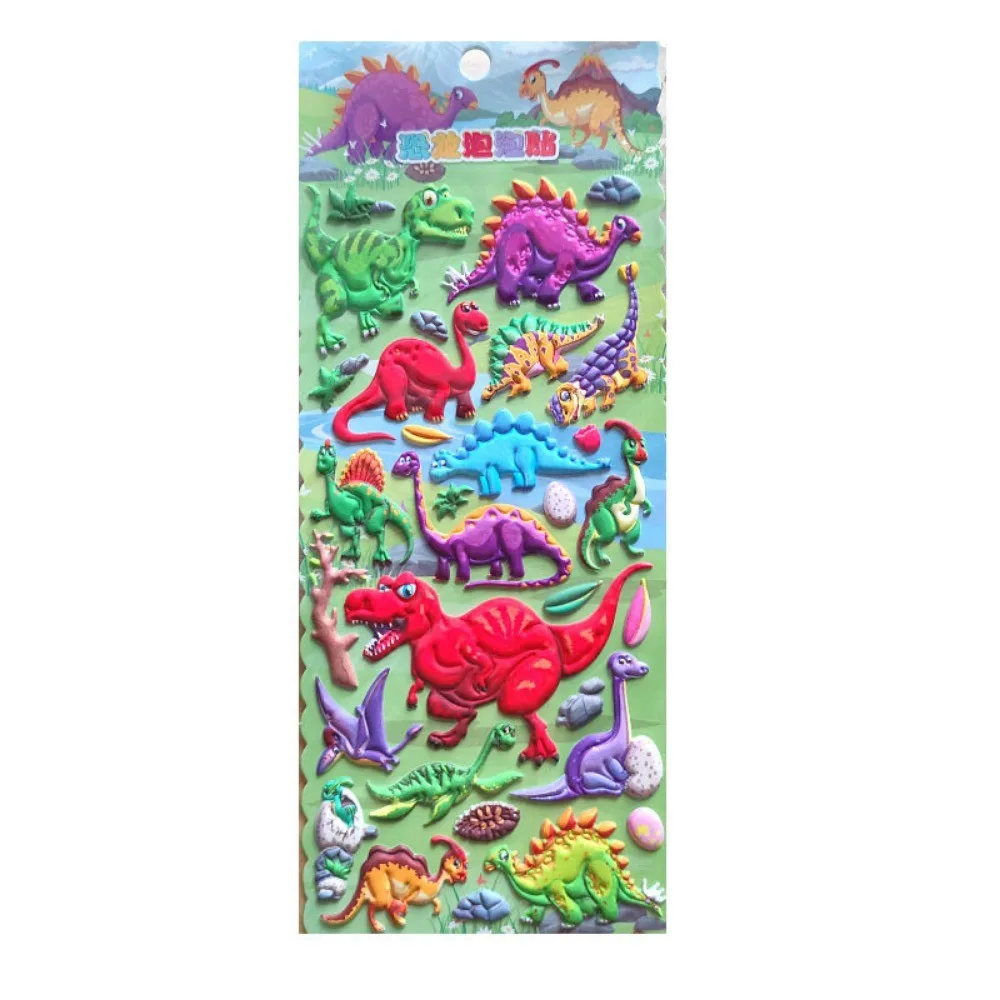 4 قطع من ملصقات حديقة الديناصورات الجوراسية للأولاد الكرتونية للأطفال، ملصقات إسفنجية EVA قابلة لإعادة الاستخدام مع تصميمات متعددة مثالية للكمبيوتر المحمول