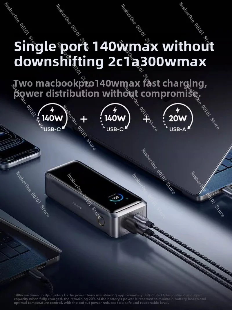 300W 20000mAh Power Bank 3C Certified PD 3.1 Fast Charge Airplane Approved