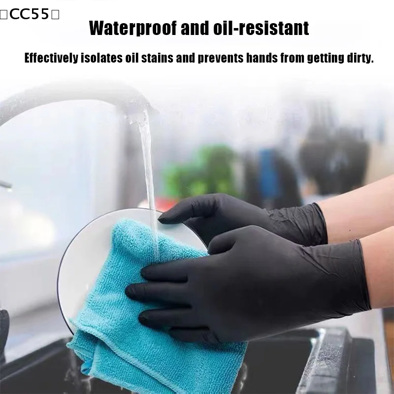 

〔CC55〕100 Pcs/box Thickened Disposable PVC Food-grade Dishwashing Gloves Waterproof And Oil-resistant 100 Pieces/box