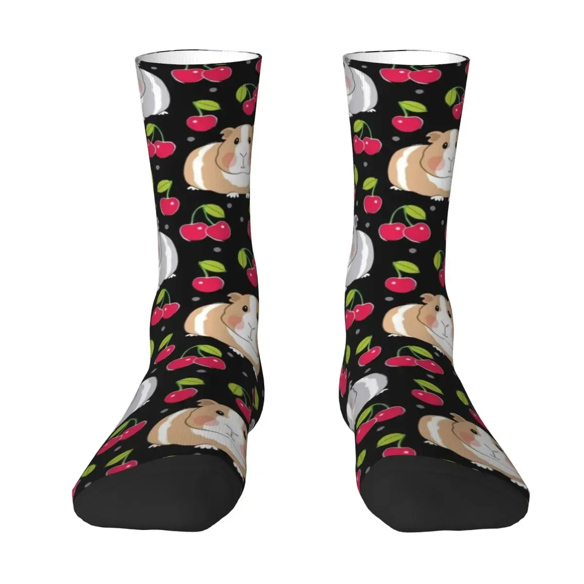 Cherry Guinea Pig Socks Cute Animal Print Retro Stockings Autumn Anti Sweat Women Socks High Quality Custom Climbing Socks