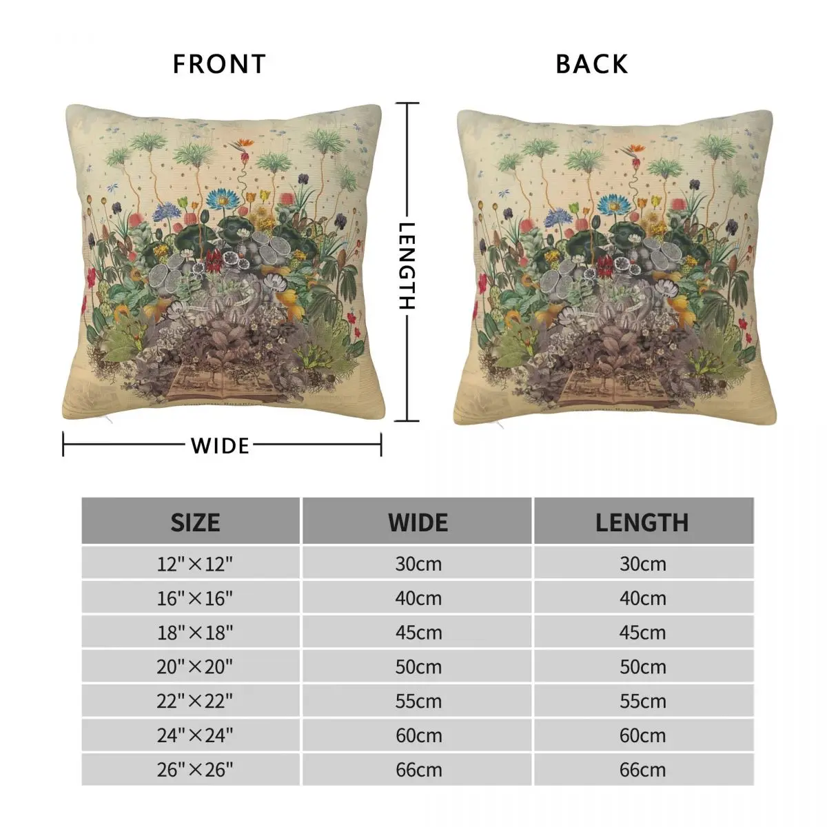 Fantastic Botanical Plants Square Pillowcase Polyester Linen Velvet Creative Zip Decor Pillow Case Home Cushion Cover
