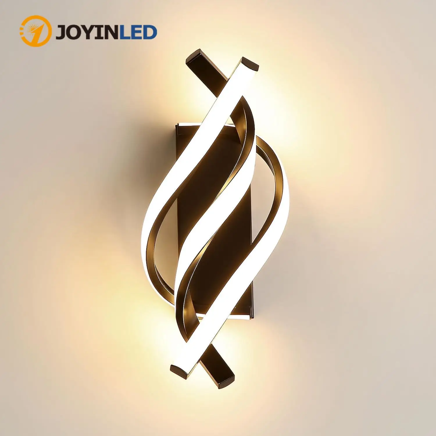 JOYINLED LED Wall Light Indoor Spiral Modern LED Wall Lamp Tricolor Wall Lighting Fixtures for Living Room Bedroom Hallway
