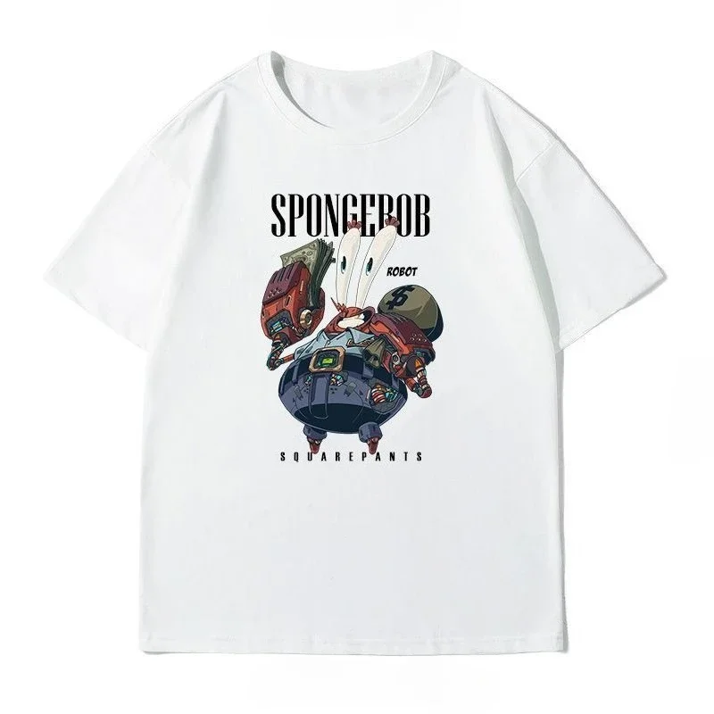 

SpongeBob SquarePants Joint Women's T-Shirt Patrick Star Cartoon Clothes Crab Boss Cotton Printed Short Sleeves Y2k Top