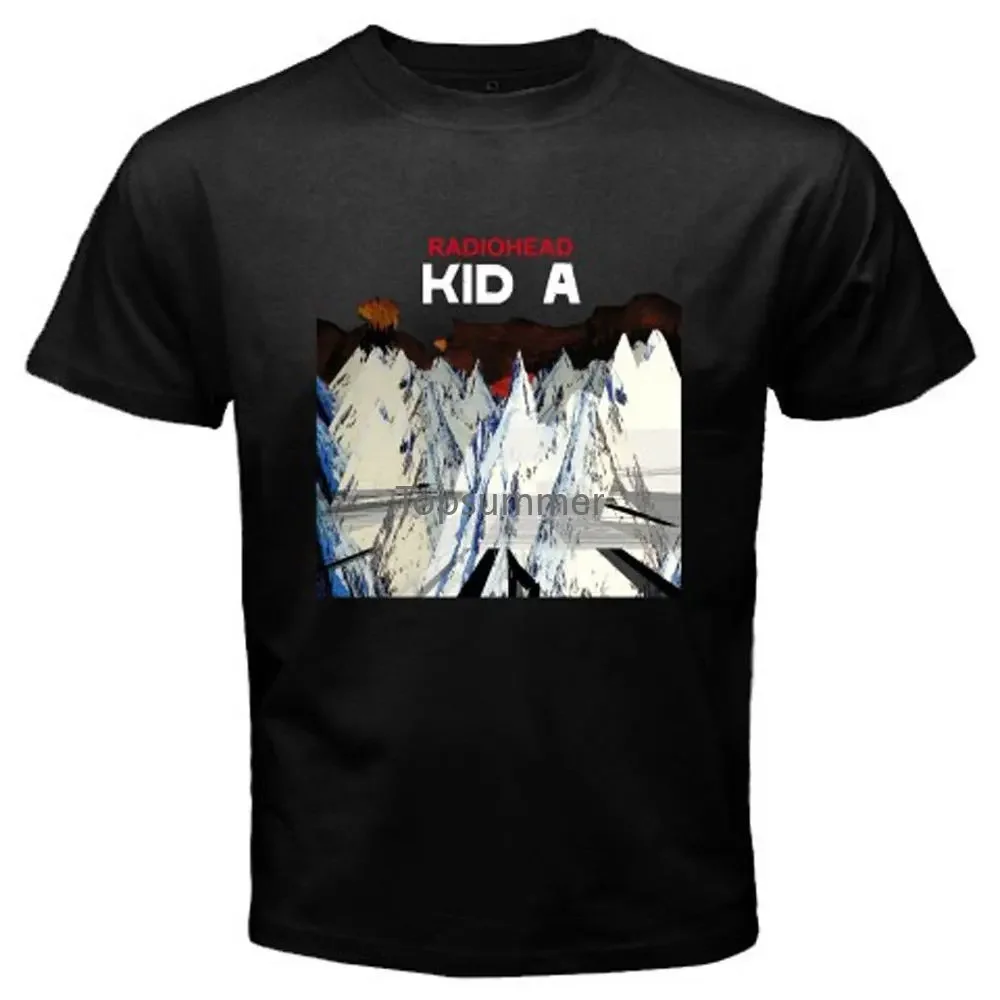 

100% Cottons Print T Shirt Funnyy New Radiohead Kid A Rock Band Logo Design Tops High Quality Casual Short Sleeve Tee