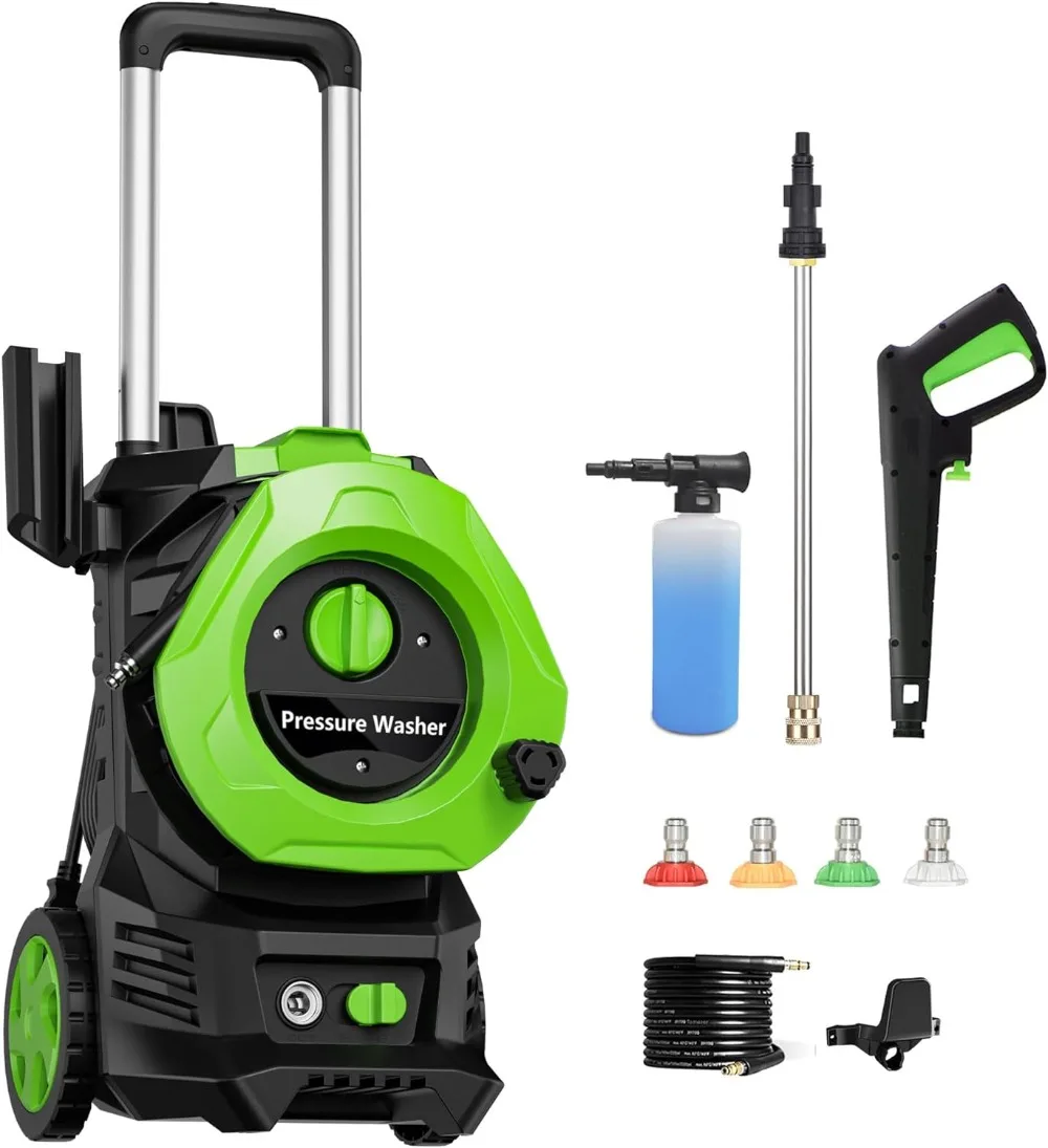 

Electric Power Washer 4000PSI Max 2.7 GPM Electric Pressure Washer with 4 Quick Connect Nozzle 25FT Hose, Soap Tank Car