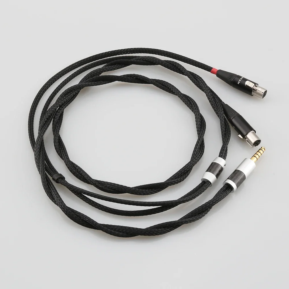 Câble de mise à niveau de téléphone de sauna d'écouteur plaqué argent de 4.4MM Balchoses pour LCD-3 mm deze hosp3 LCD-2 LCD-4 hosp2