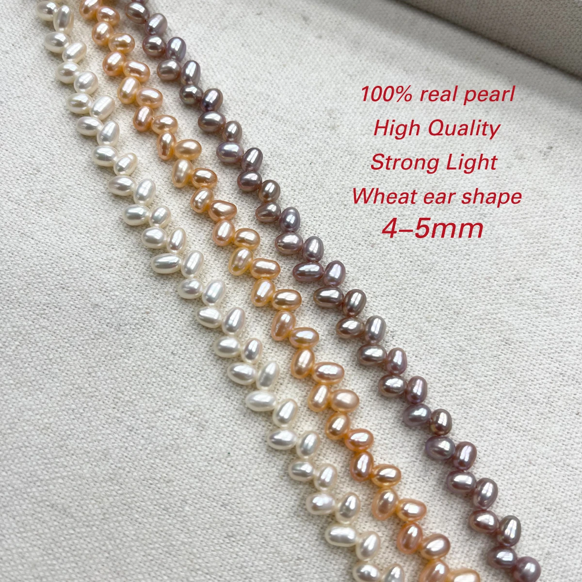 

4-5mm AAA Natural Freshwater Pearl Wheat Ear Shaped Beads Charms for DIY Women Men Necklace Jewelry Making Accessories Supplies