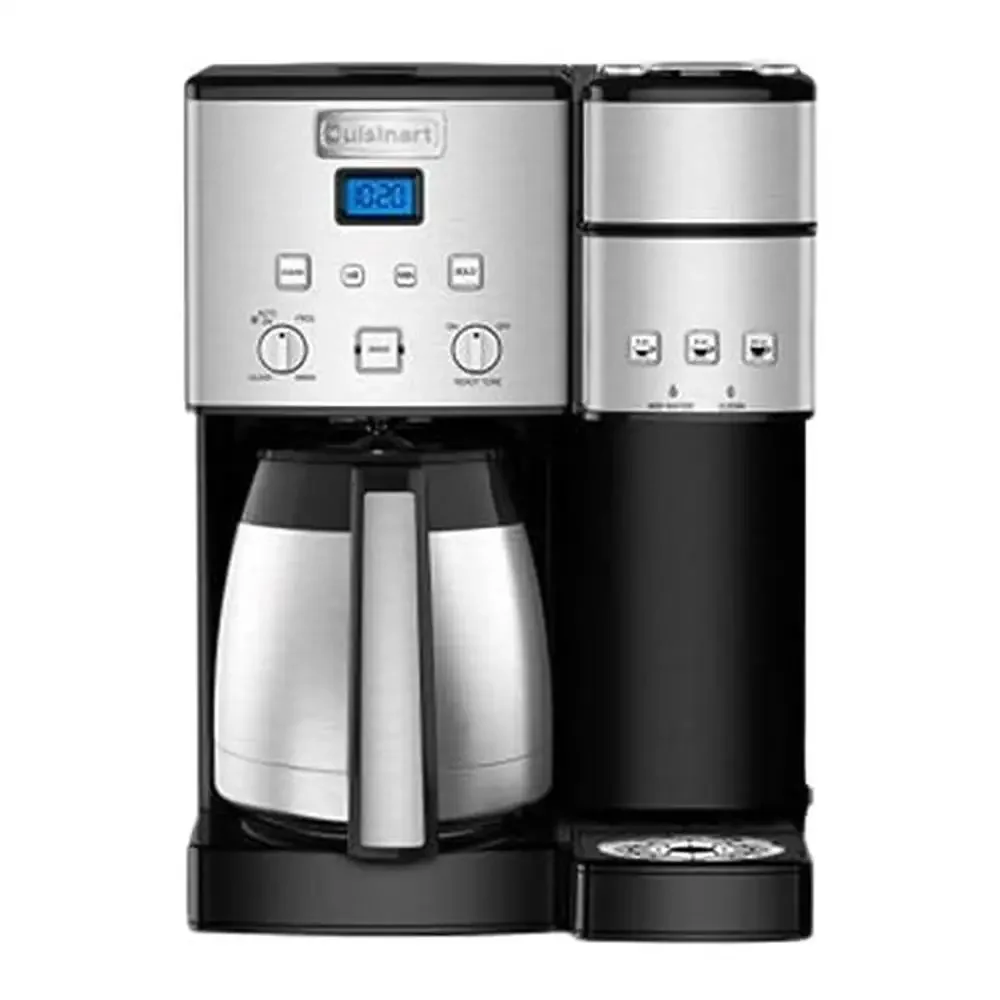 10-Cup Stainless Steel Coffee Center Brewer with Thermal Carafe and Single-Serve Feature Energy Save Mode 24H Brew Start Brew