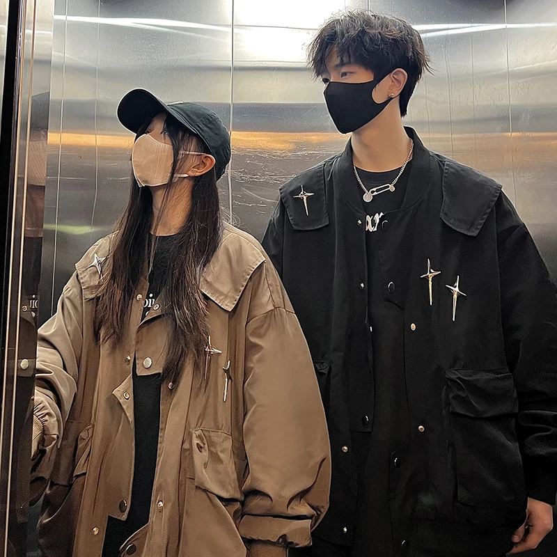 

Мужская куртка Cleanfit для работы весна-осень, уникальный дизайн, необычная бейсбольная куртка, американский пилотский стиль, длинная свободная модель...