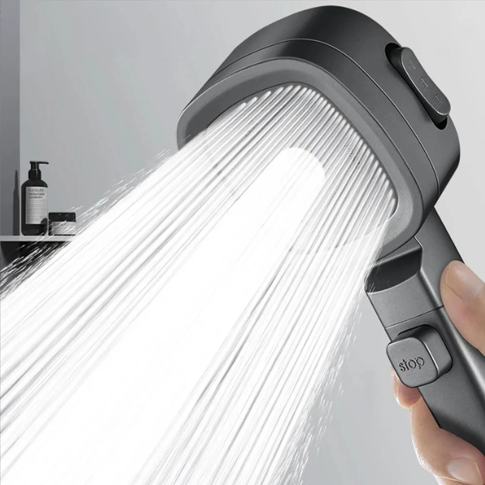 House High Pressure Shower Head Filtered purified 3 Modes Shower Heads Adjustable OneKey Stop Water Massage Sprayer  Accessories