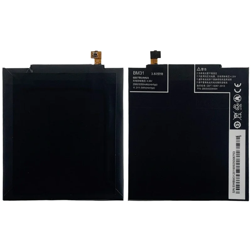 BM31 High Quality Phone Battery 3.8V 3000mAh For Xiaomi mi 3 M3 Brand New Replacement Battery