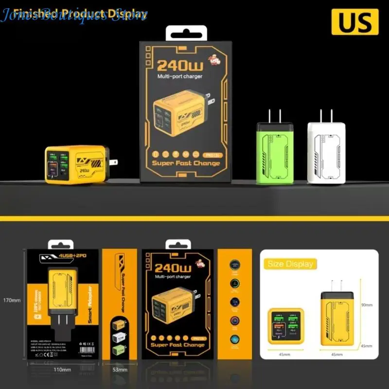 Many Electronics 240W 4 USB Charging Adapter 2 Type C Efficient W8KE