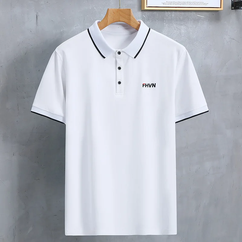 

summer men polo shirts short sleeve cotton plus size 10XL 11XL 74 72 70 office business tees tops