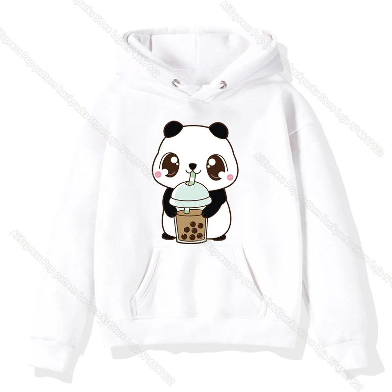 Dzieci śliczne Corgi Panda kot napoje herbata mleczna bluzy dzieci maluch dziecko Kawaii Cartoon bluzy Anime Harajuku dziewczyna topy