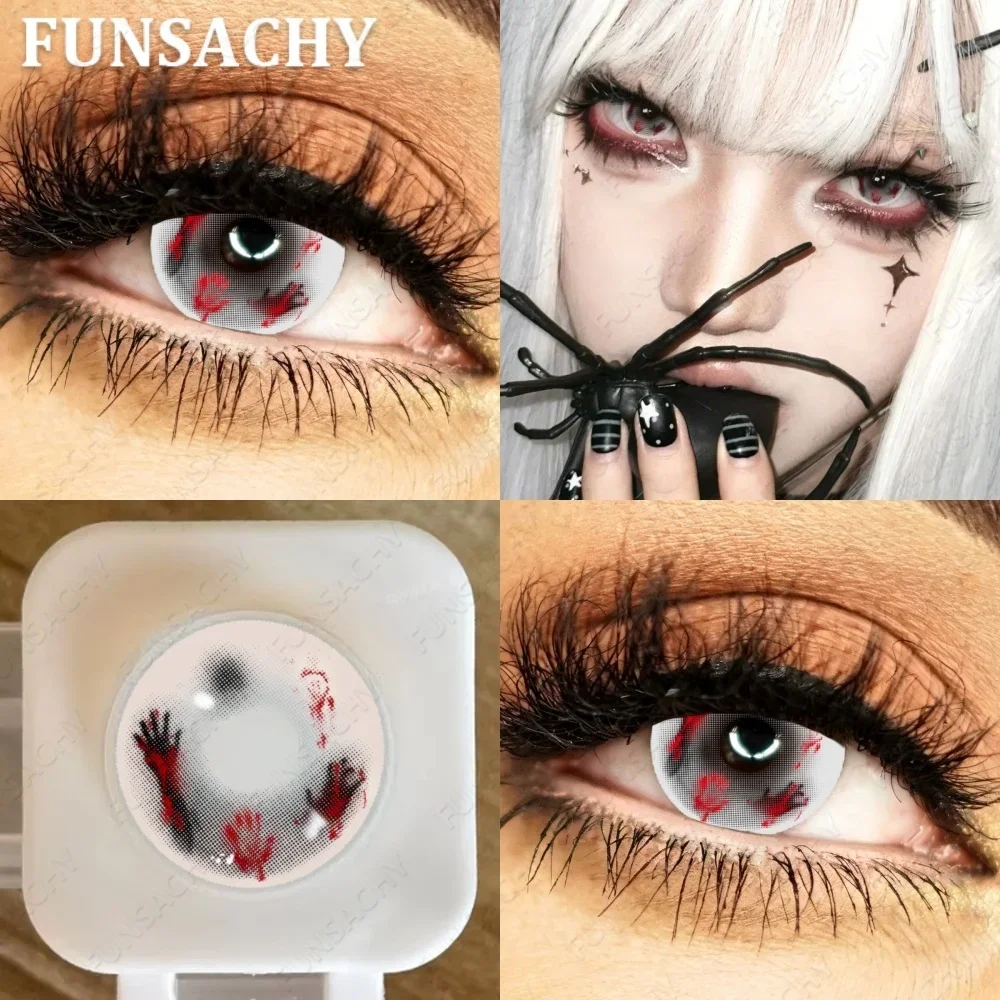 FUNSACHY 2 Stück Froya Cosplay Kontaktlinsen für Halloween, grüne und lila Linsen, Anime-Cosplay-Make-up, weiche Kontaktlinsen, rote Vampir-Augen-Kontaktlinsen. – Detail 23