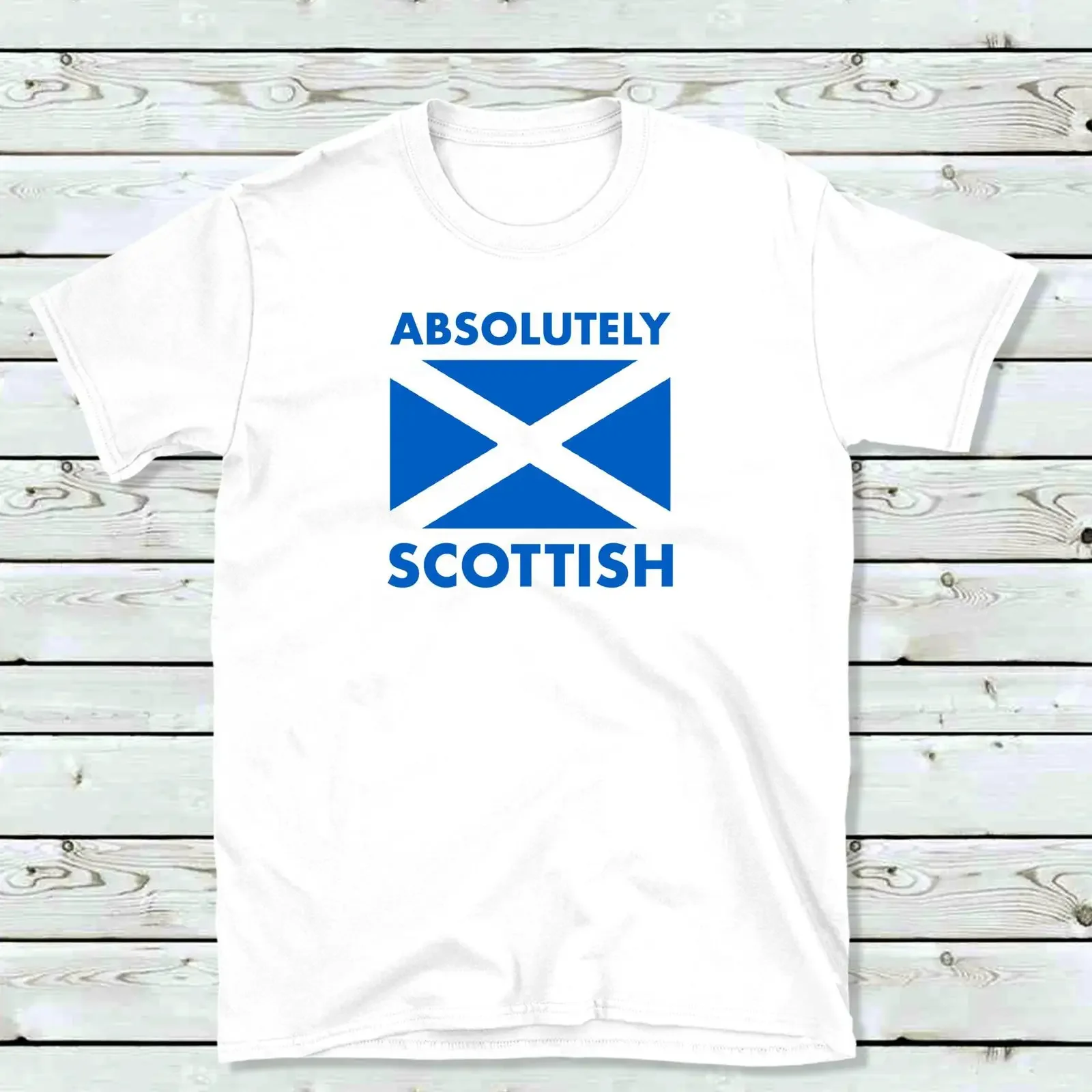 Scottish flag t shirt Saltire of Scotland with Absolutely slogan unisex shirts vintage Washed streetwear Stretched graphic Soft